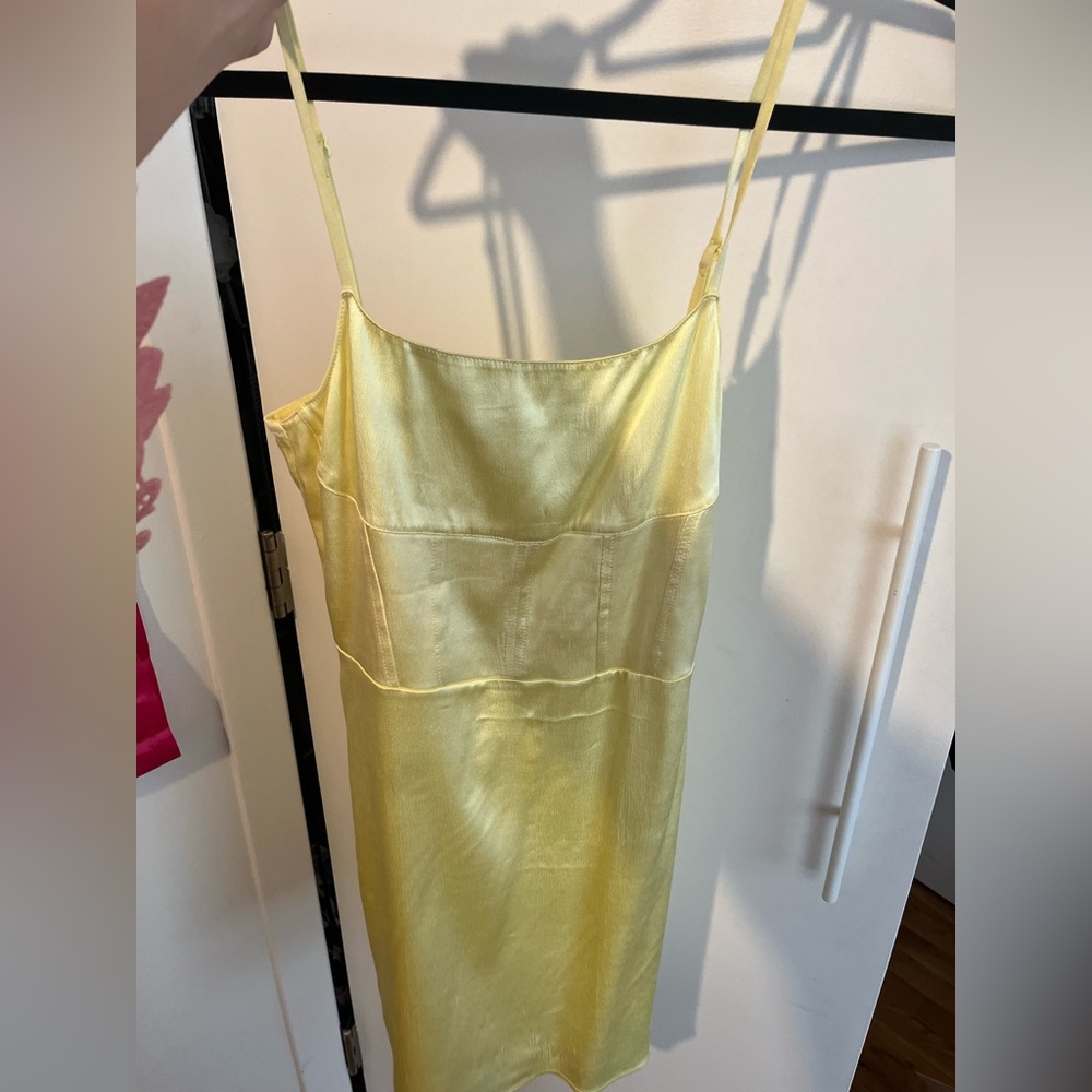 Pastel yellow Zara satin dress